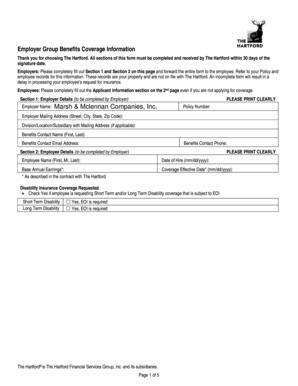 Employer Group Benefits Coverage Information Form