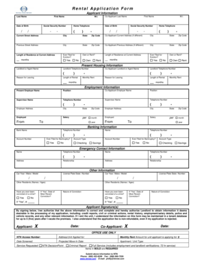 Rental Application Form