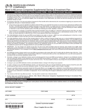 Marsh & McLennan Distribution Election Change Form