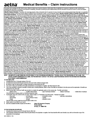 Aetna Medical Benefits Claim Form
