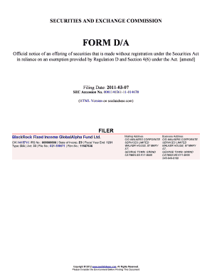 SEC Form D Notice of Exempt Offering of Securities