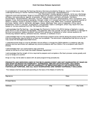 Hold Harmless Release Agreement