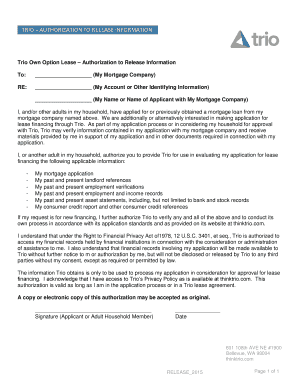 Trio Authorization to Release Information