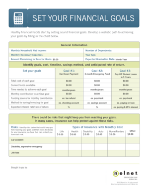 Financial Goals Planning Form
