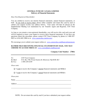 Financial Statements Request Form