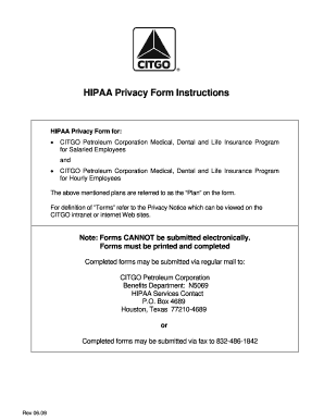 HIPAA Privacy Form for CITGO Employees