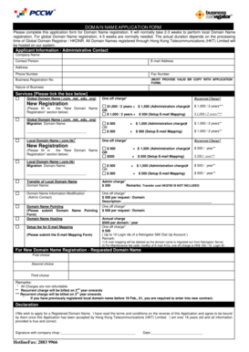 Domain Name Application Form
