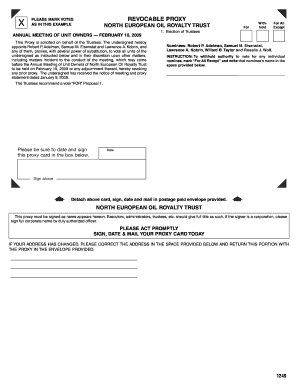 North European Oil Royalty Trust Proxy Form
