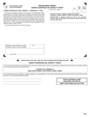 North European Oil Royalty Trust Proxy Form