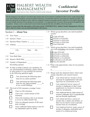 Investor Profile Form