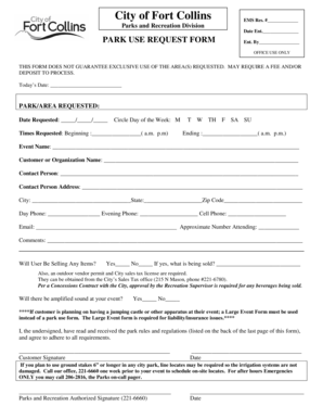 Park Use Request Form
