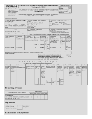 SEC Form 4 Statement of Changes in Beneficial Ownership