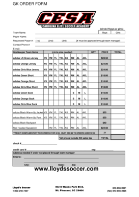 GK Order Form