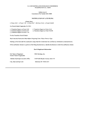 Form 12b-25 Notification of Late Filing