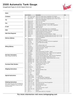 2500 Automatic Tank Gauge Spare Parts List