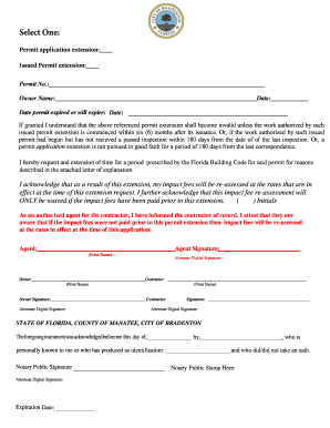 Florida Permit Extension Application