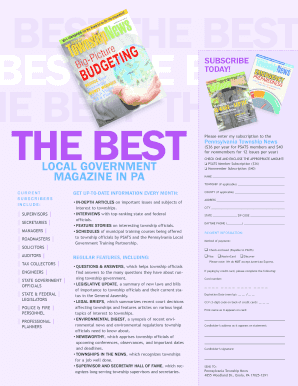 Pennsylvania Township News Subscription Form