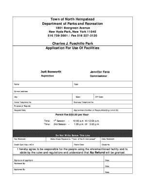 Application For Use Of Facilities