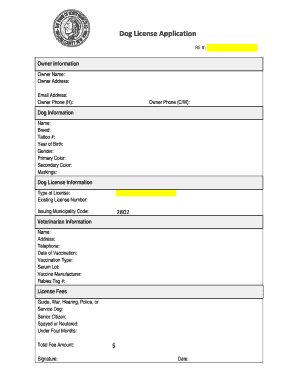 Dog License Application