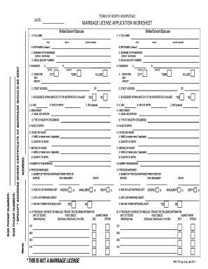 New York Marriage License Application