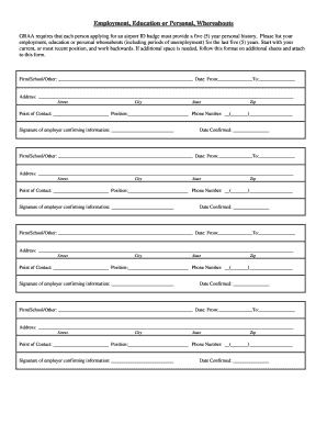 Airport ID Badge Application Form