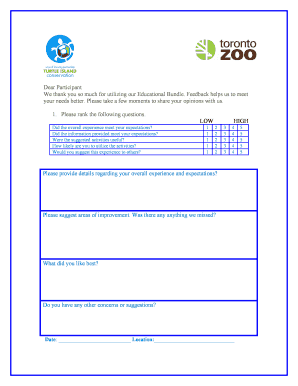 Educational Bundle Feedback Form