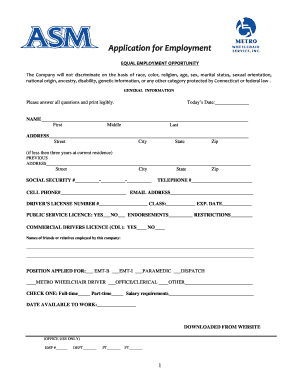 Application for Employment