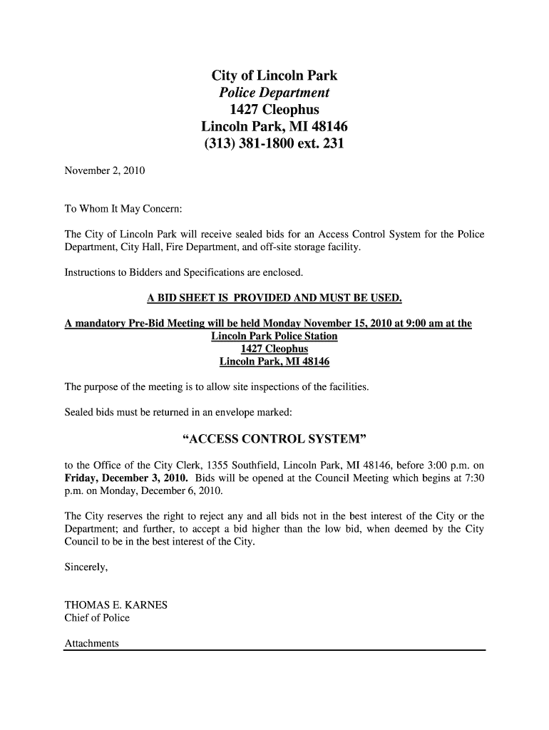 Fillable Online City of Lincoln Park Police Department 1427 Cleophus Fax Email Print pdfFiller