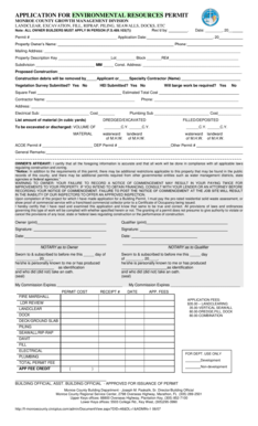 Monroe County Environmental Resources Permit Application