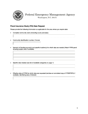 Flood Insurance Study Data Request Form