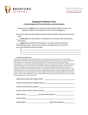 Michigan Criminal Background Check Release Form