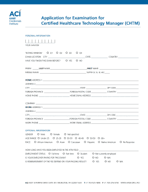 Application for Certified Healthcare Technology Manager Exam