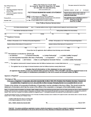 California Fictitious Business Name Statement