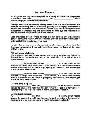 California Marriage Ceremony Script