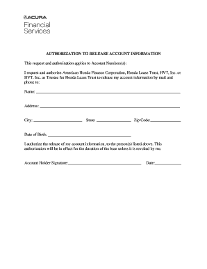 Authorization to Release Account Information