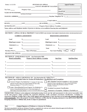 New Jersey Property Tax Appeal Form