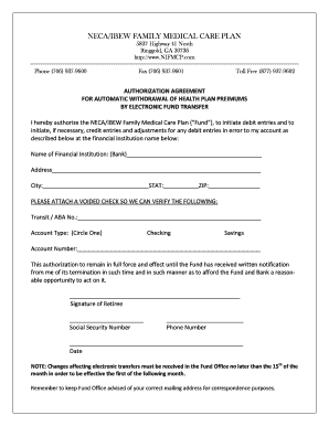 NECA/IBEW Health Plan Premium Authorization