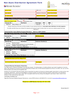 Non-Acute Distribution Agreement Form