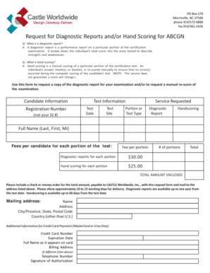 Request for Diagnostic Reports and Hand Scoring