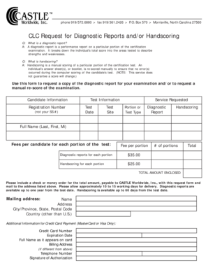 Request for Diagnostic Reports and Handscoring