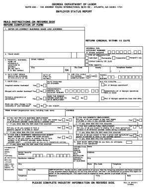 Georgia Employer Status Report