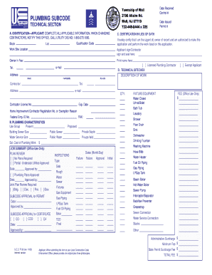 Plumbing Permit Application