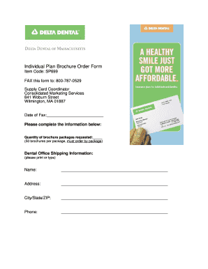 Individual Plan Brochure Order Form