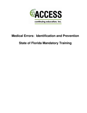Medical Errors Identification and Prevention Training
