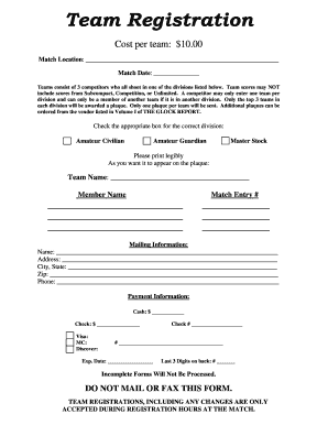 Team Registration Form