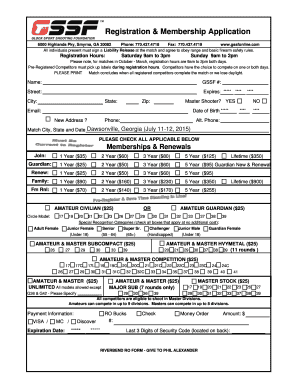 GSSF Shooting Match Registration Form