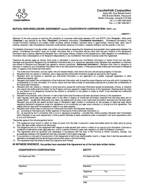 Mutual Non-Disclosure Agreement