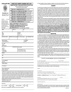 AKC Dog Show Entry Form