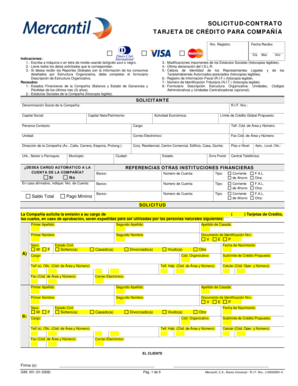 Solicitud-Contrato Tarjeta de Crédito para Compañía