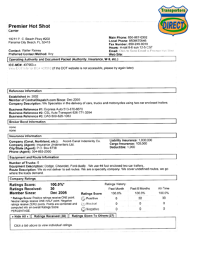 Premier Hot Shot Auto Transport W-9 Form
